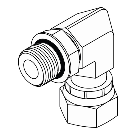 Tompkins Hydraulic Fitting, Steel12MOR-12FORFSX 90 FF6809-12-12